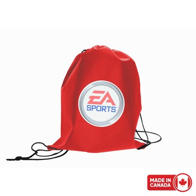 Heat Transfer Non-Woven Drawstring Backpack Bag w/ Next Day Rush Service